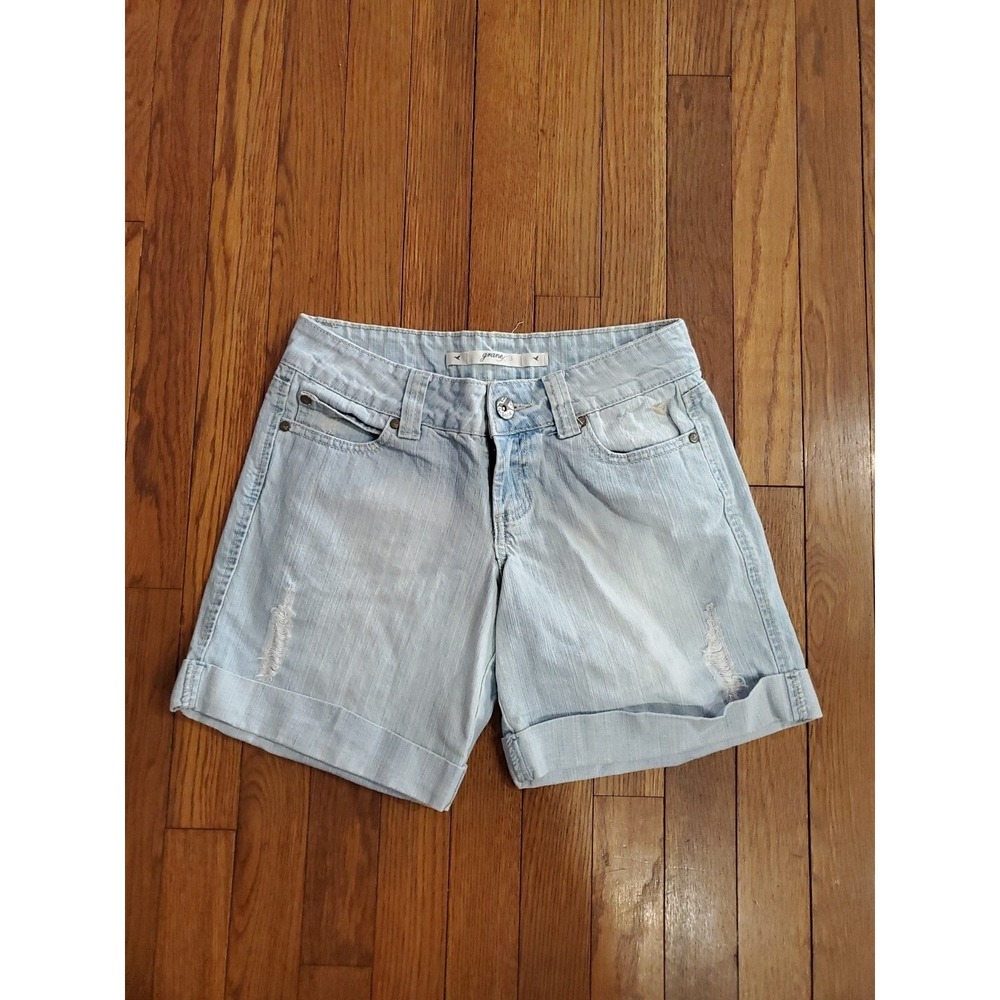 Women's Juniors Grane Lt wash Denim Cutoff Cuff Jean‎ Shorts Sz 3 Distressed